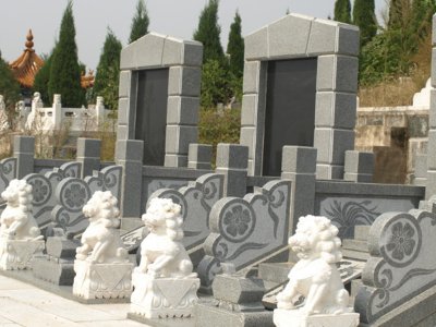 现代中式石雕墓碑