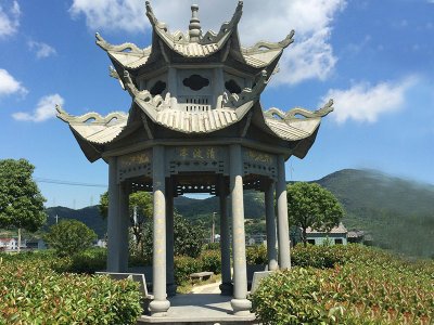 清波亭青石石雕凉亭